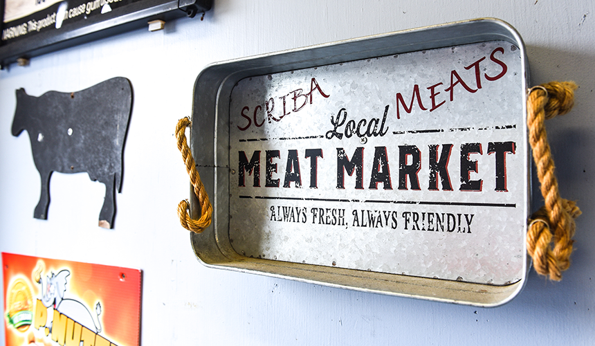 Scriba Meats Market Sign